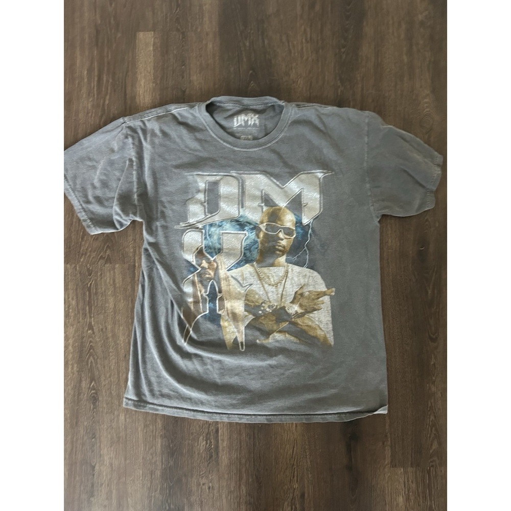 DMX Rap Music Graphic Tee T-Shirt Gray Unisex Size Medium Crew Neck Short Sleeve